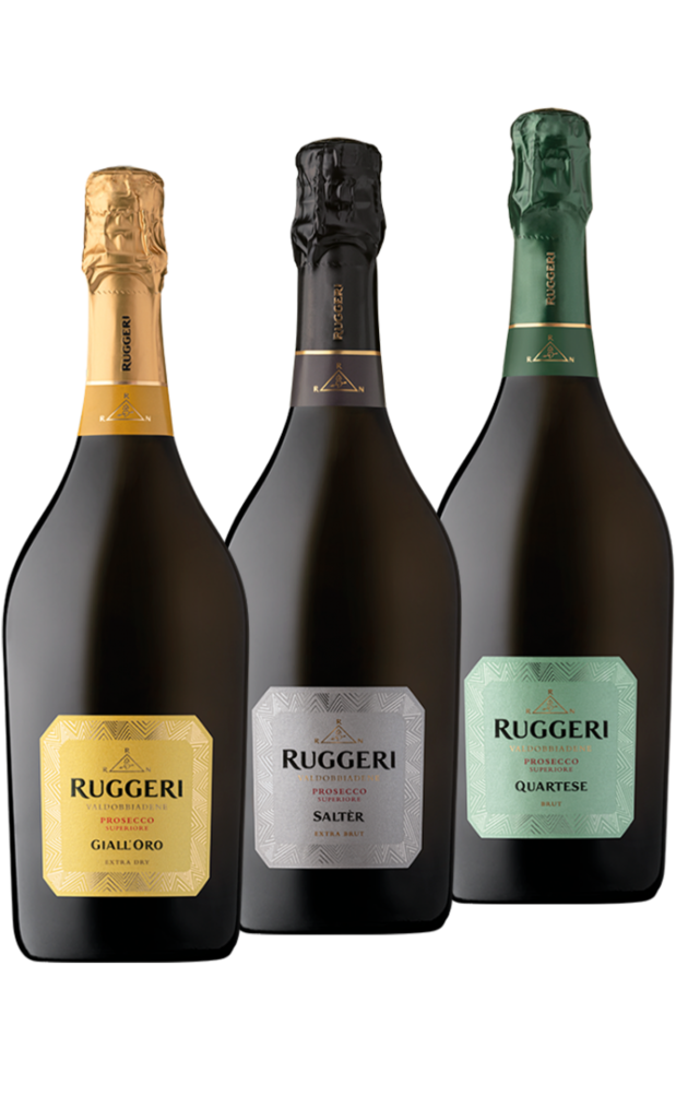 mix di tre valdobbiadene prosecco superiore: giall'oro, salter, quartese