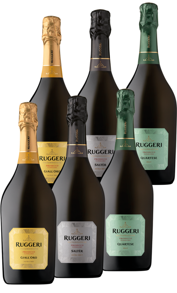 mix di sei valdobbiadene prosecco superiore: giall'oro, salter, quartese
